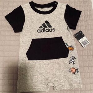 Adidas Infant Romper in Gray and Black